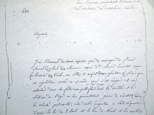 bateme au chateau de Marie fille de Guillaume Esbaudy et Perette Roy